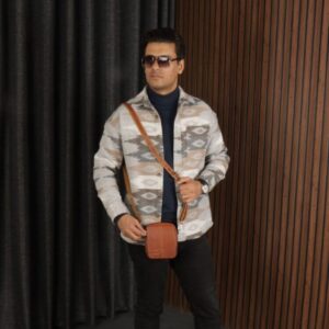 کیف دوشی مردانه چرم طبیعی‌ بیورا سایز کوچک مدل dbb59