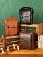 کیف دوشی مردانه چرم صنعتی بیورا سایز متوسط مدل dbb77