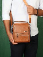 کیف دوشی مردانه چرم صنعتی بیورا سایز متوسط مدل dbb34