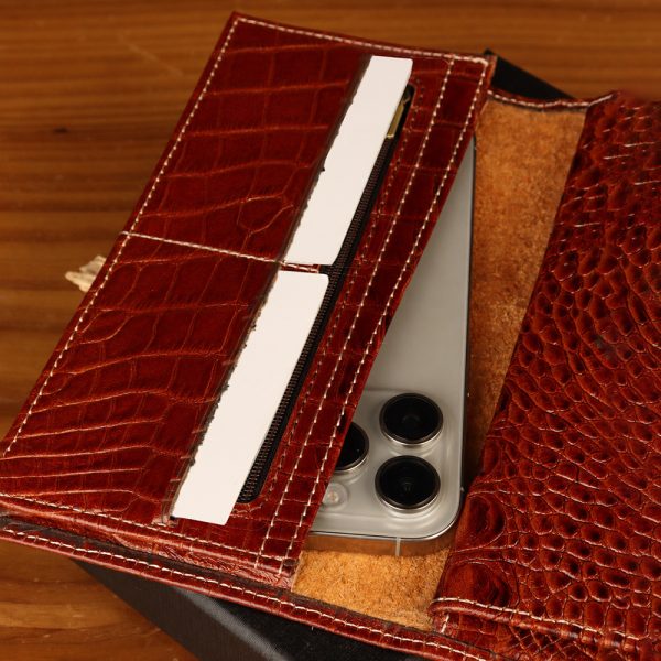 کیف پول مردانه چرم طبیعی کروکدیلی بیورا مدل KPB04