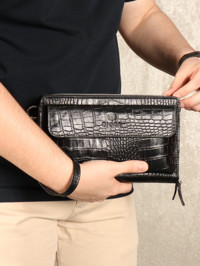 کیف دستی و پاسپورتی چرم طبیعی کروکودیلی بیورا مدل pa05 کیف دستی و پاسپورتی چرم طبیعی کروکودیلی بیورا مدل pa05