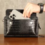 کیف دستی و پاسپورتی چرم طبیعی کروکودیلی بیورا مدل pa05 - تصویر 5