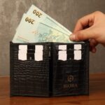 کیف پول مردانه چرم طبیعی کروکودیلی بیورا مدل KPK05