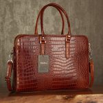 کیف اداری زنانه چرم طبیعی کروکدیلی بیورا مدل KDZ02