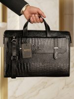 کیف اداری مردانه چرم طبیعی کروکودیلی بیورا مدل eez22