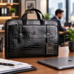 کیف اداری مردانه چرم طبیعی کروکودیلی بیورا مدل eez22