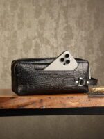 کیف داپ کیت مردانه چرم طبیعی کروکدیلی بیورا مدل shz025 - تصویر 2