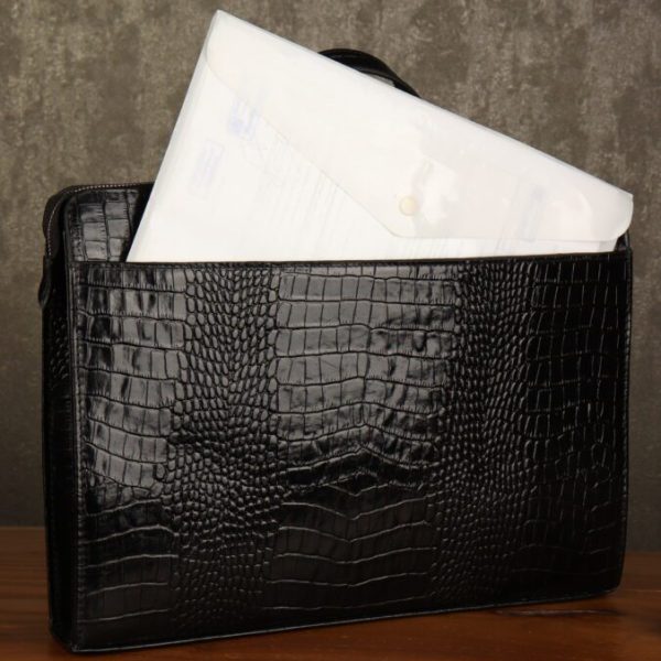 کیف اداری مردانه چرم طبیعی کروکودیلی بیورا مدل eez22