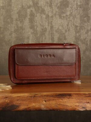 کیف دستی و پاسپورتی چرم طبیعی فلوتر بیورا مدل pa012