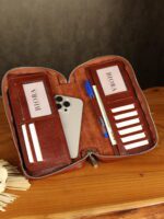 کیف دستی و پاسپورتی چرم طبیعی فلوتر بیورا مدل pa012