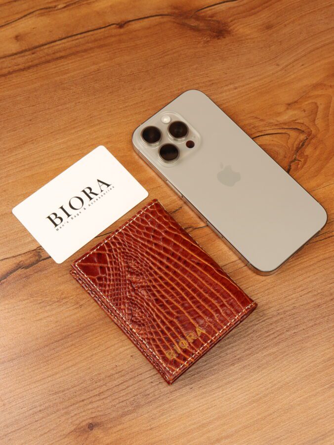 جاکارتی چرم طبیعی کروکدیلی بیورا مدل GK06 جاکارتی چرم طبیعی کروکدیلی بیورا مدل GK06