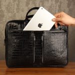 کیف اداری مردانه چرم طبیعی کروکدیلی بیورا مدل eez115