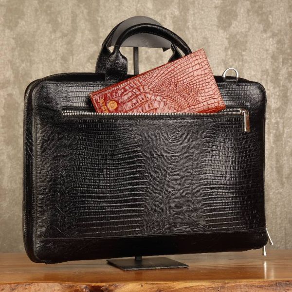 کیف اداری مردانه چرم طبیعی لیزارد بیورا مدل eez19