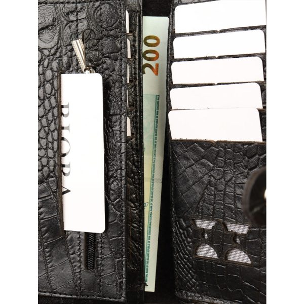 کیف پول مردانه چرم طبیعی کروکدیلی بیورا مدل KPB08