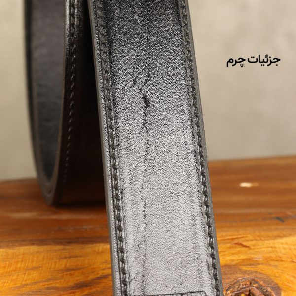 کمربند مردانه بیورا مدل چرم طبیعی میخی کد k010-black - تصویر 4