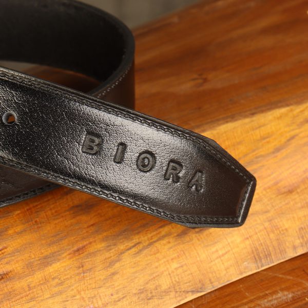 کمربند مردانه بیورا مدل چرم طبیعی میخی کد k010-black - تصویر 3