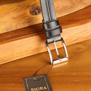 کمربند مردانه بیورا مدل چرم طبیعی میخی کد k011-black